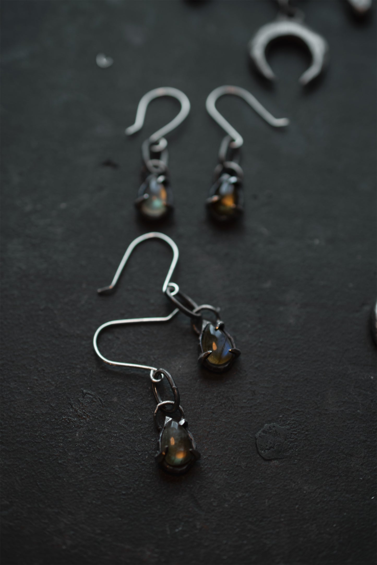 Short Tear Earring // Labradorite