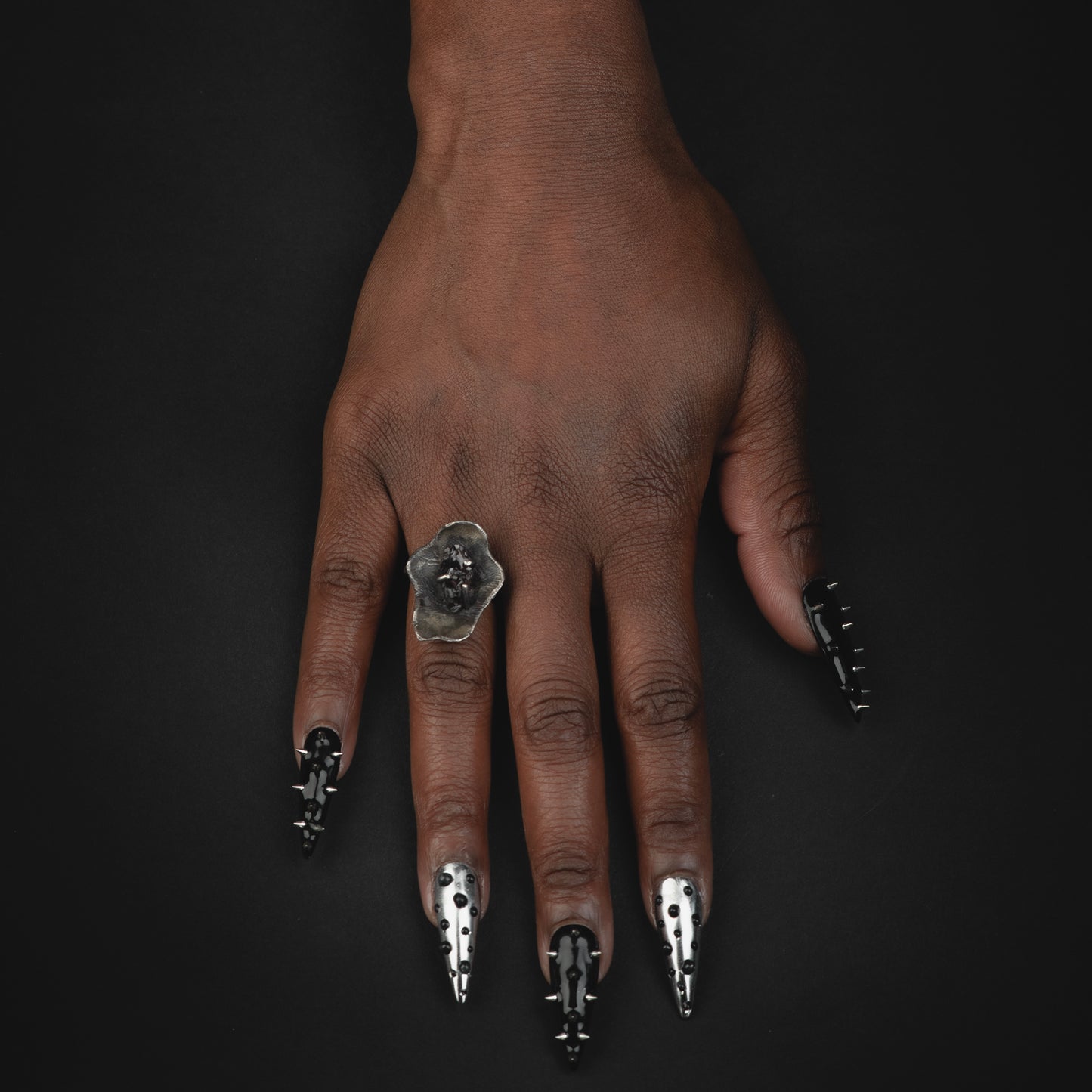 Botanic Crystal Ring // Raw Garnet