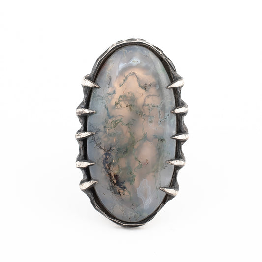 Marble House Ring // Moss Agate