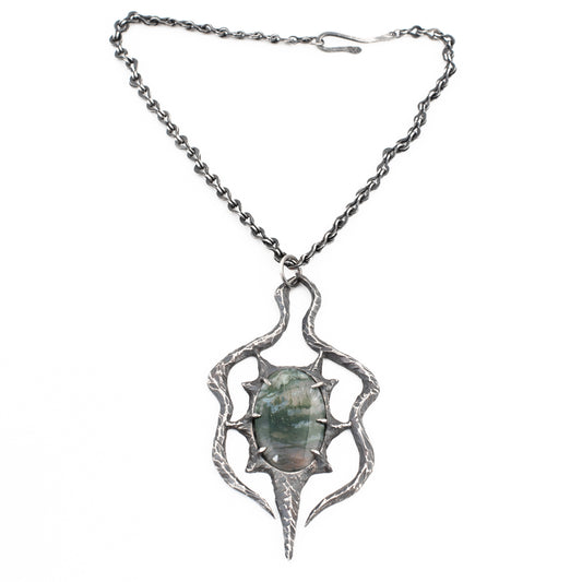 You Who Has Never Slept Necklace // Moss Agate
