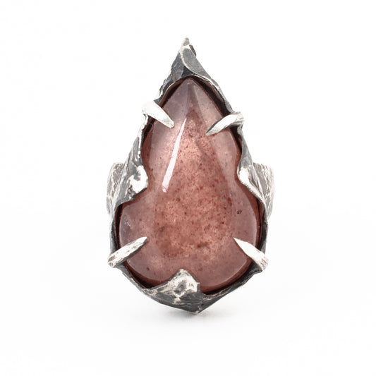 Lovers In Hell Ring // Strawberry Quartz