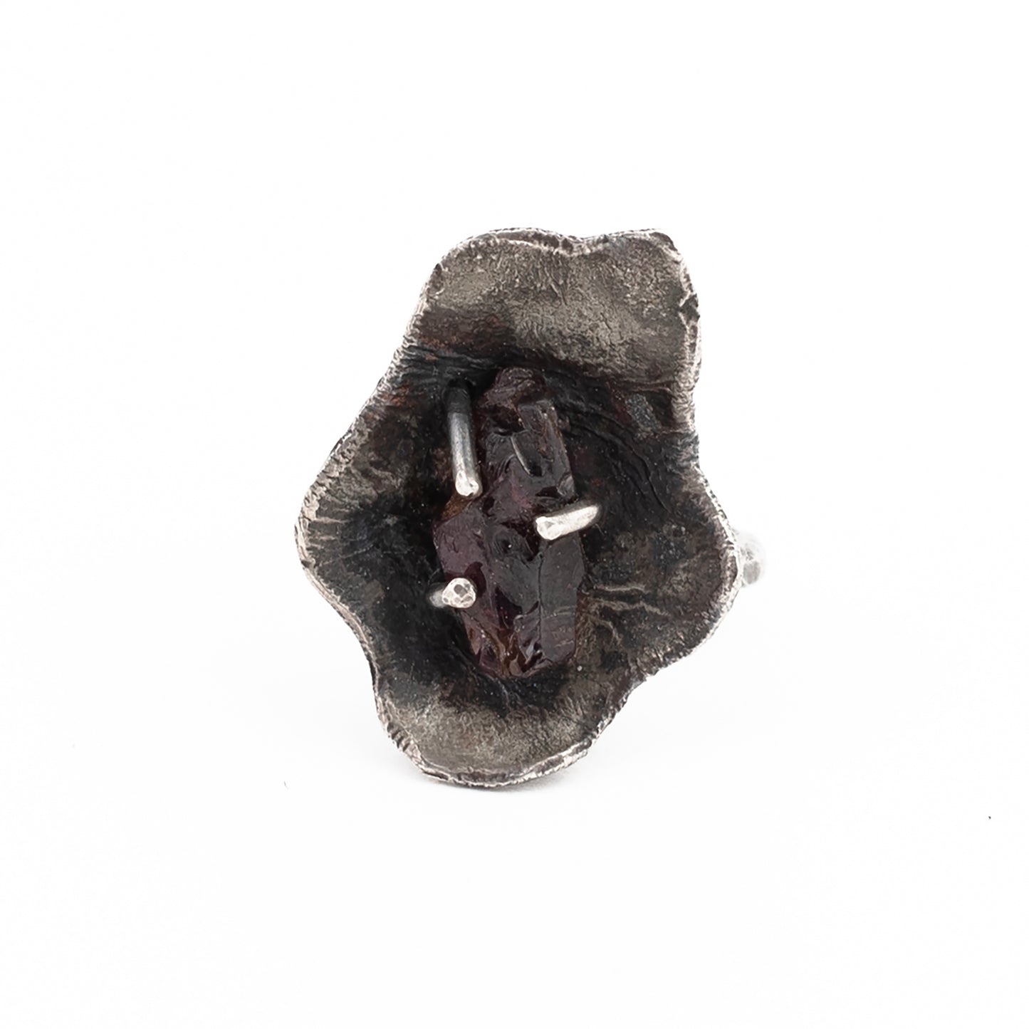 Botanic Crystal Ring // Raw Garnet