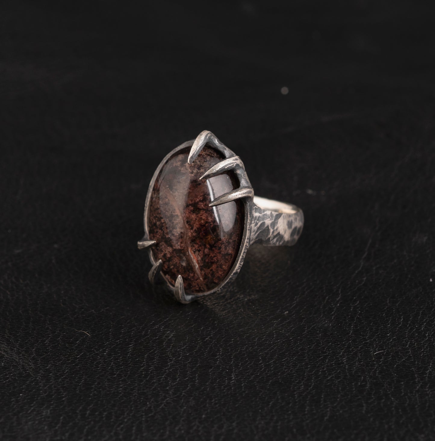 Hex Ring // Garden Quartz // Lodolite