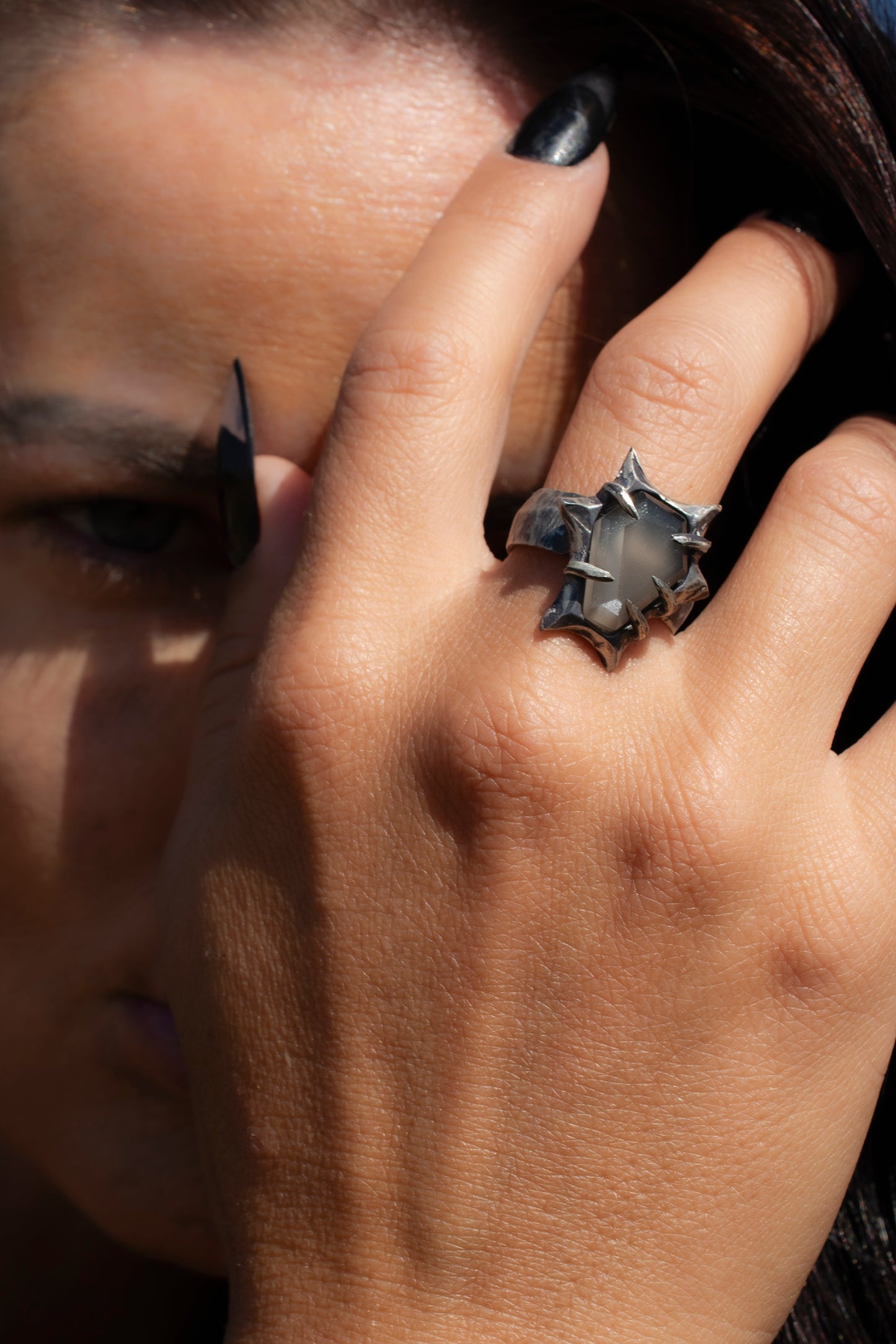 Let Go Ring // Grey Moonstone