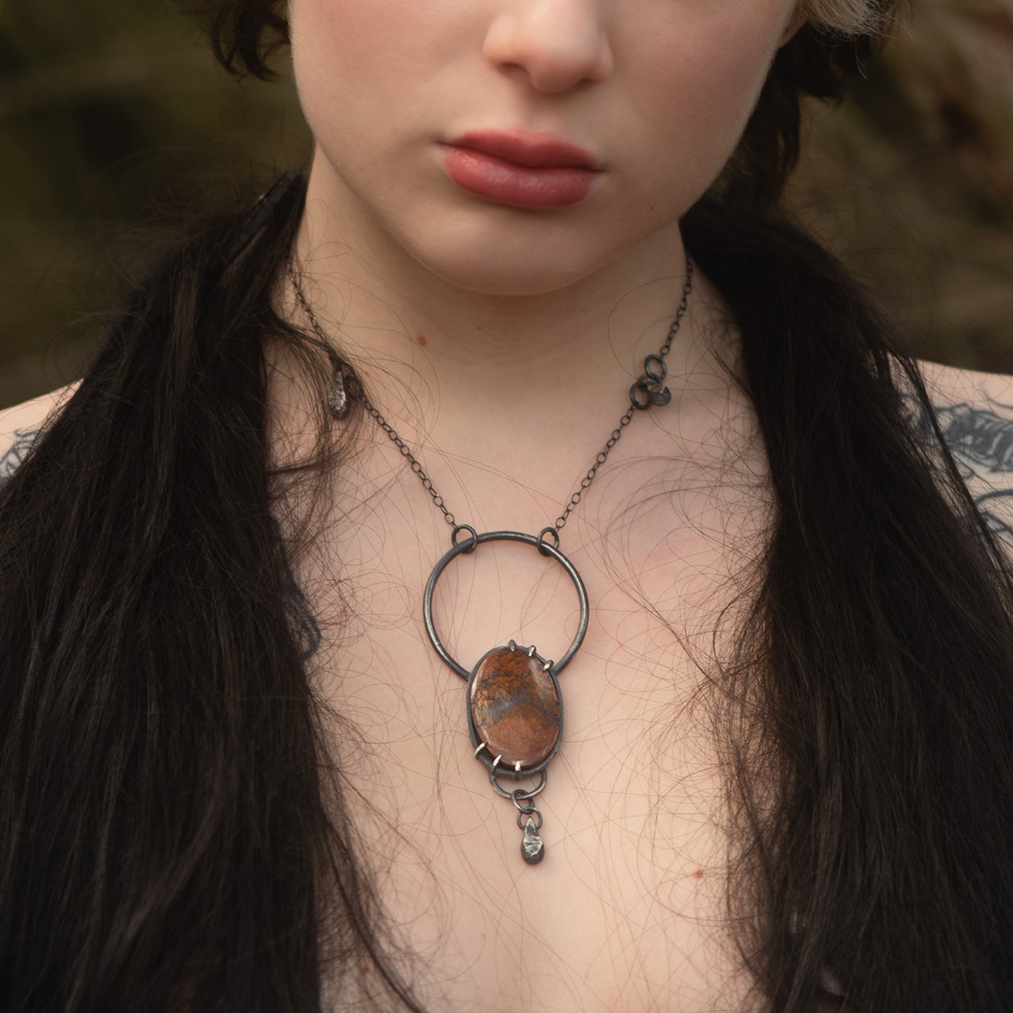 Love Is Mental Necklace // Red Moss Agate