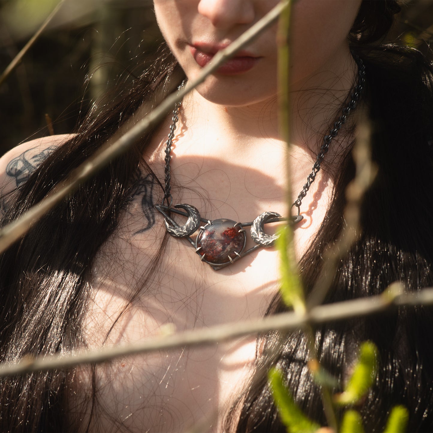 Watch You Bleed Necklace // Red Moss Agate