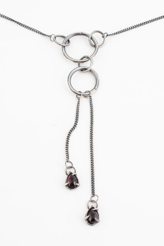 Many Chains Necklace // Garnet