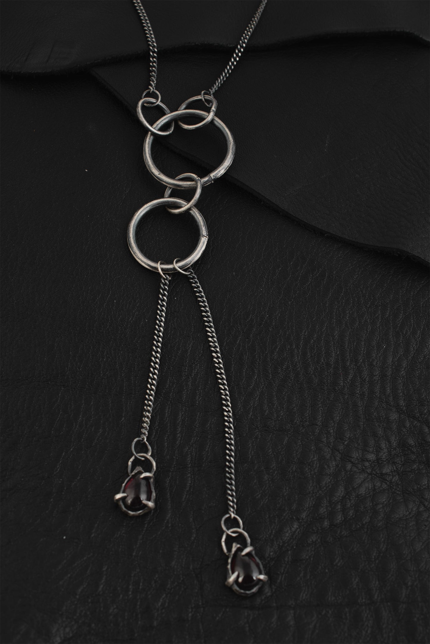 Many Chains Necklace // Garnet