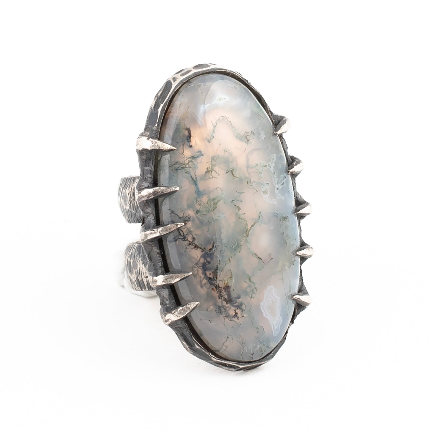 Marble House Ring // Moss Agate