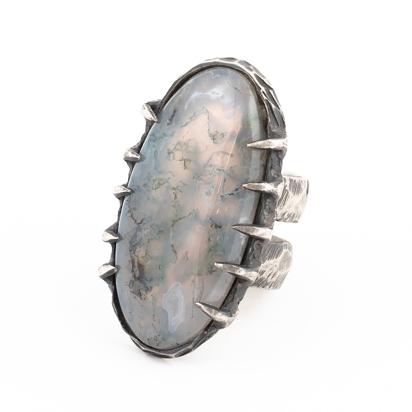 Marble House Ring // Moss Agate
