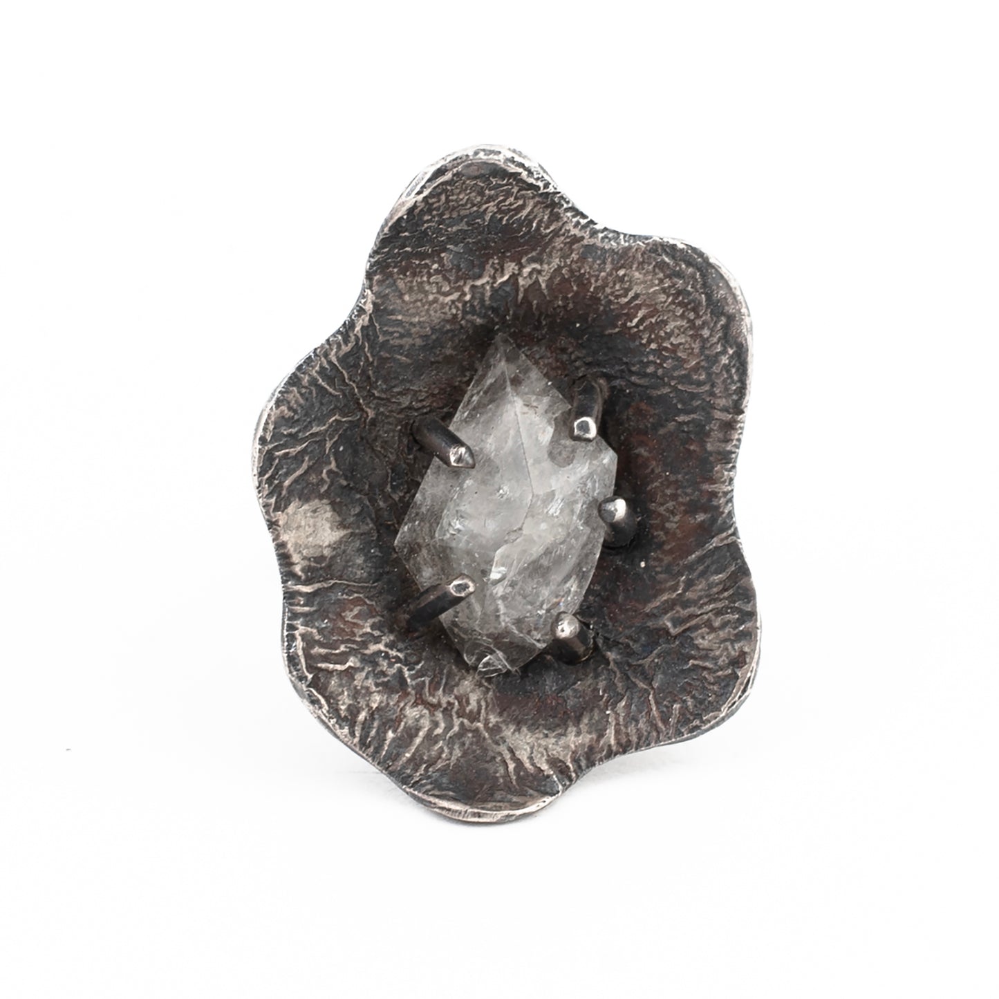 Botanic Crystal Ring // Quartz with Pyrite