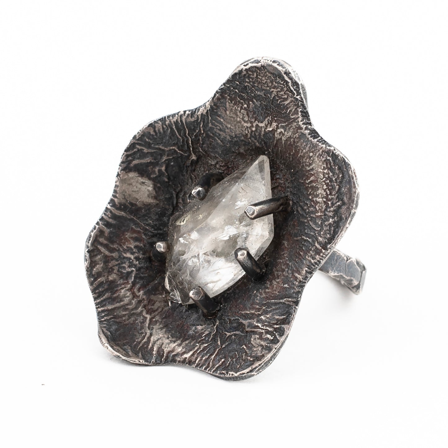Botanic Crystal Ring // Quartz with Pyrite