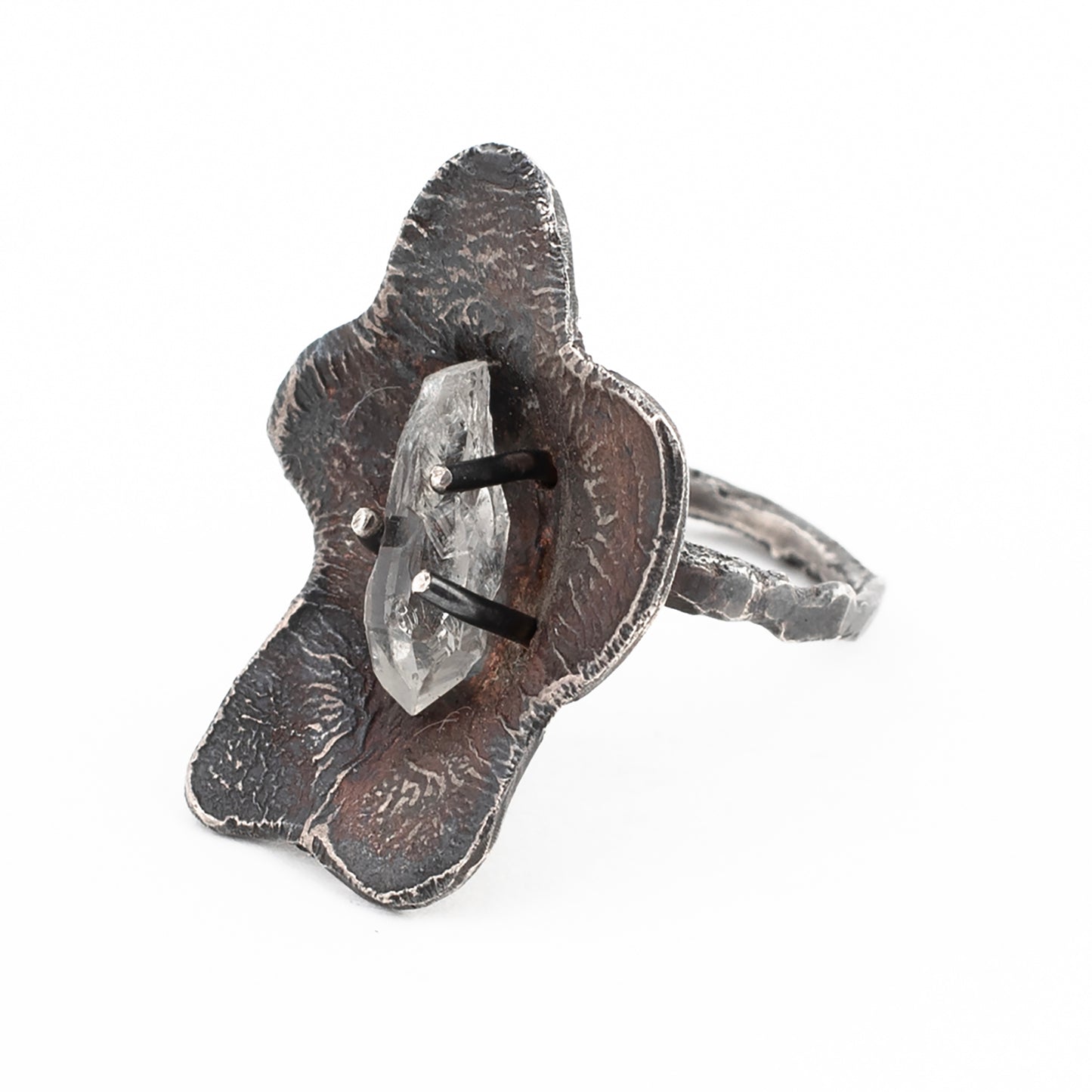 Botanic Crystal Ring // Raw Quartz