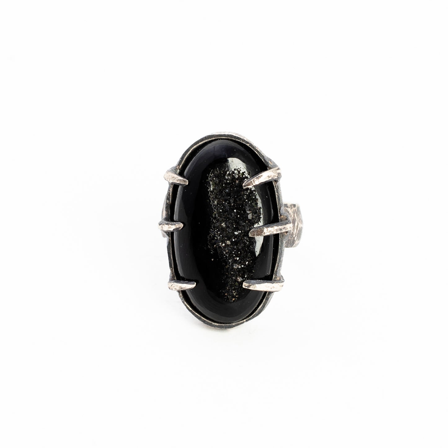 One Hundred Years Ring // Onyx Druzy