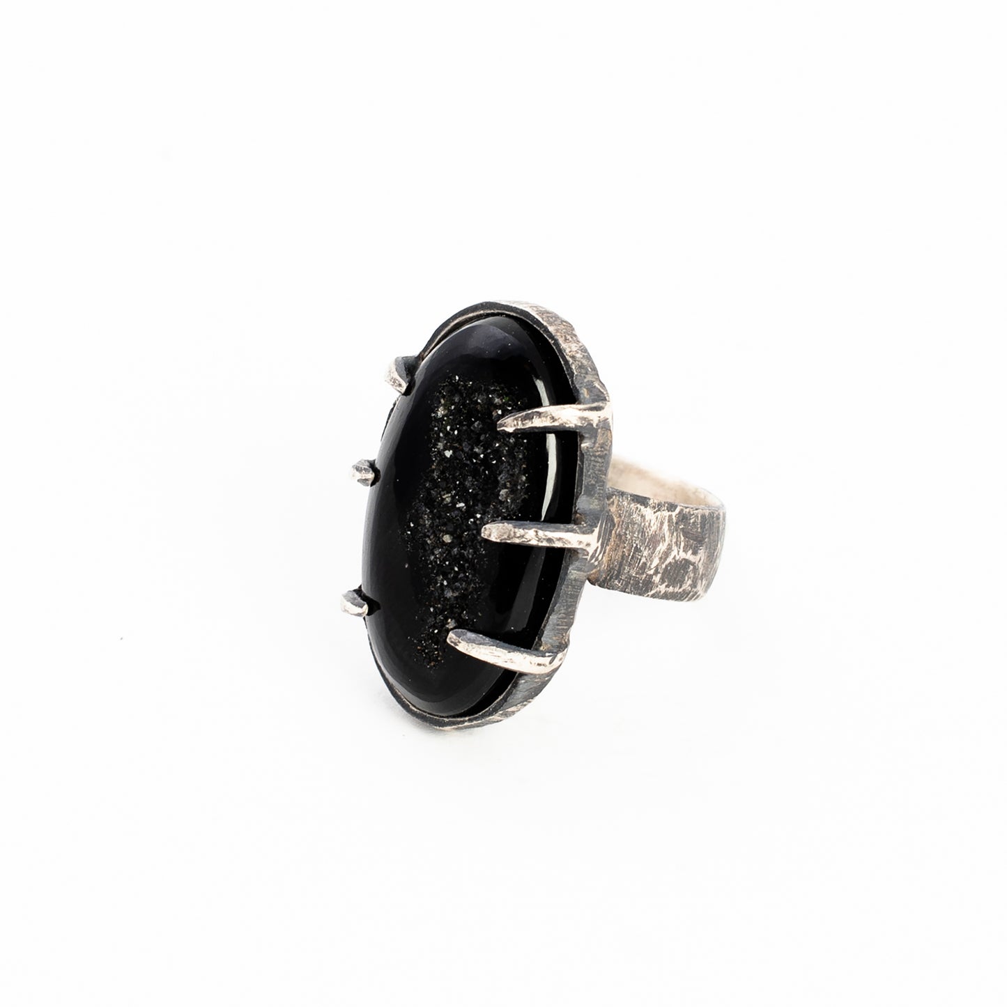 One Hundred Years Ring // Onyx Druzy