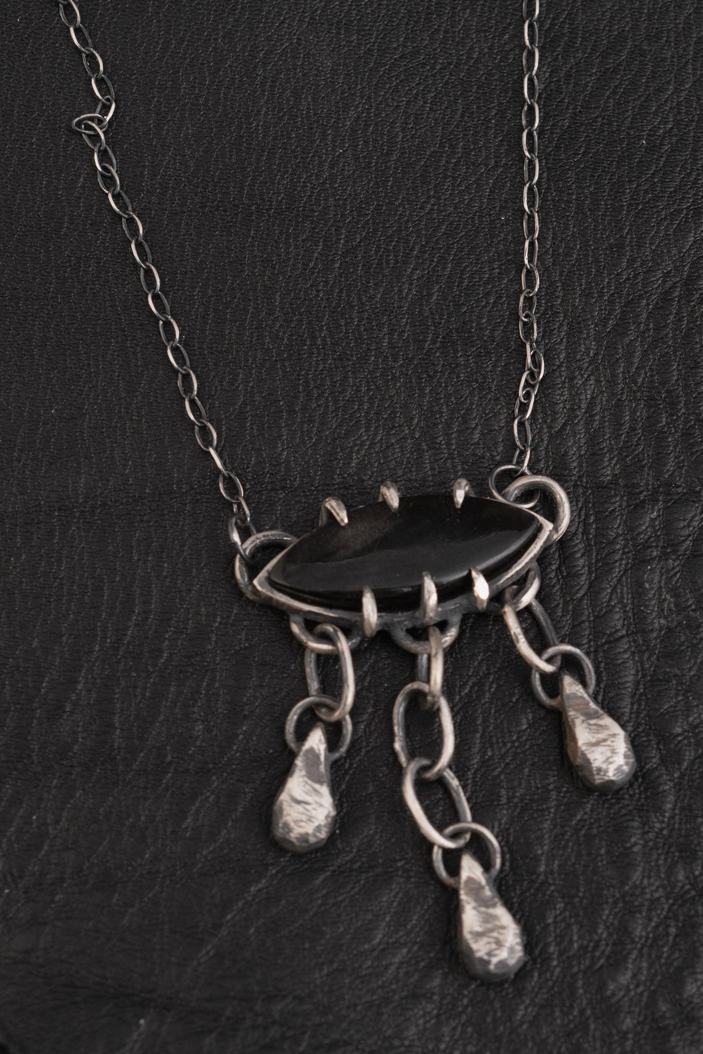 Addicted Necklace // Silver Sheen Obsidian