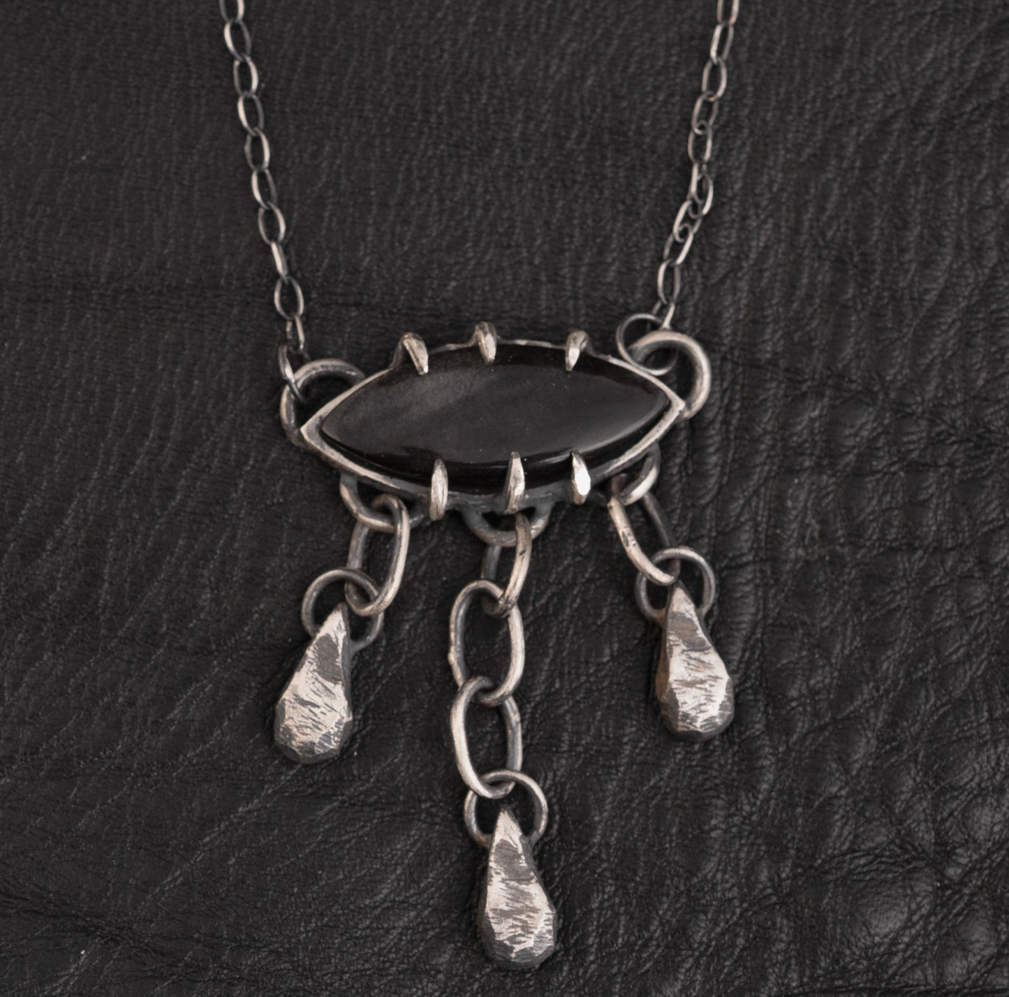 Addicted Necklace // Silver Sheen Obsidian