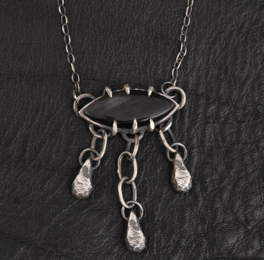 Addicted Necklace // Silver Sheen Obsidian