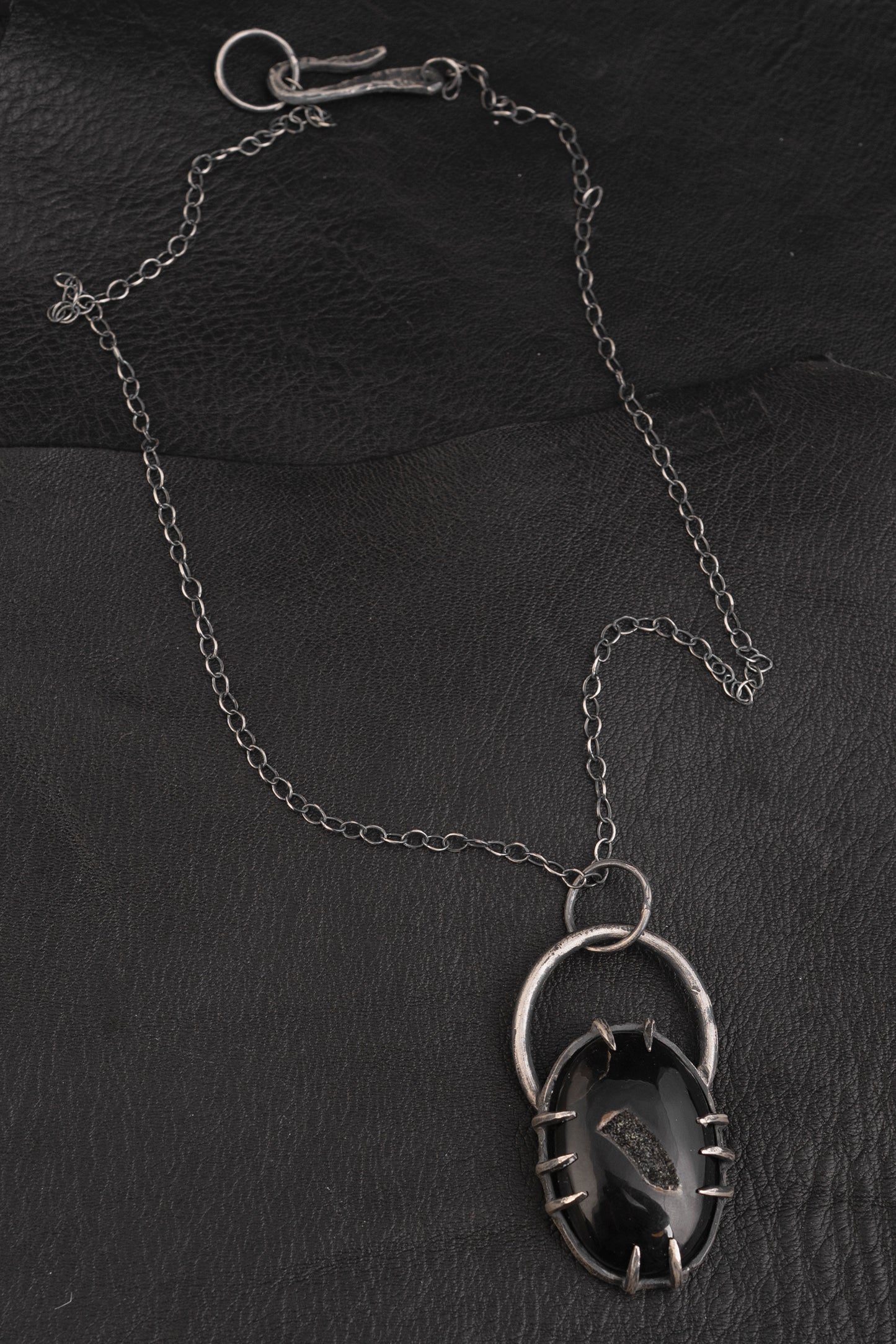 Holy Bones Necklace // Onyx Druzy