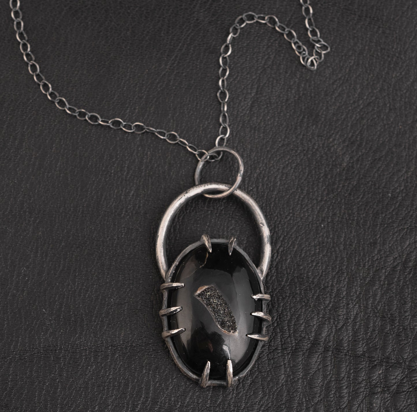 Holy Bones Necklace // Onyx Druzy