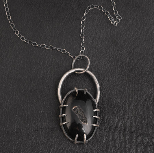 Holy Bones Necklace // Onyx Druzy