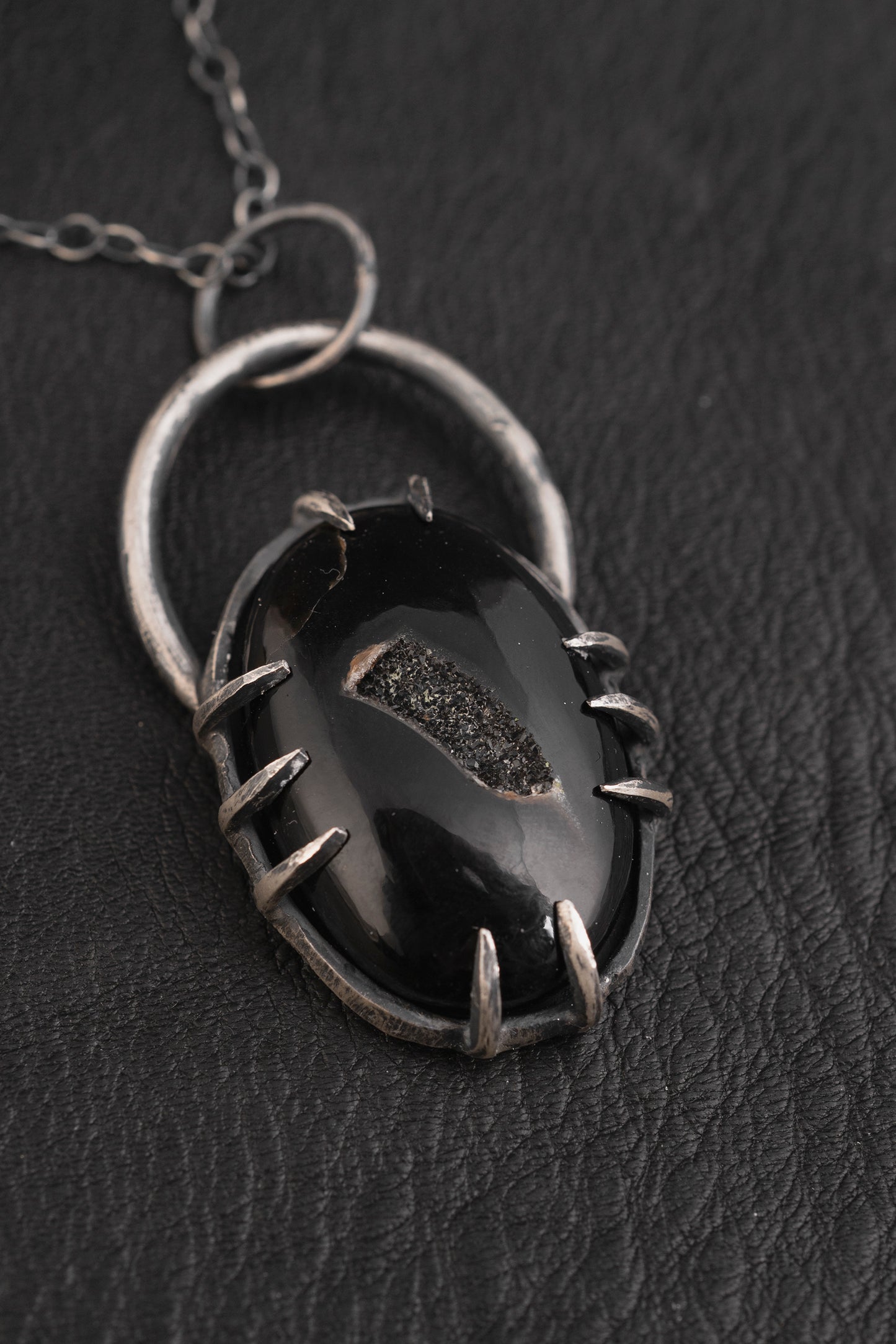 Holy Bones Necklace // Onyx Druzy