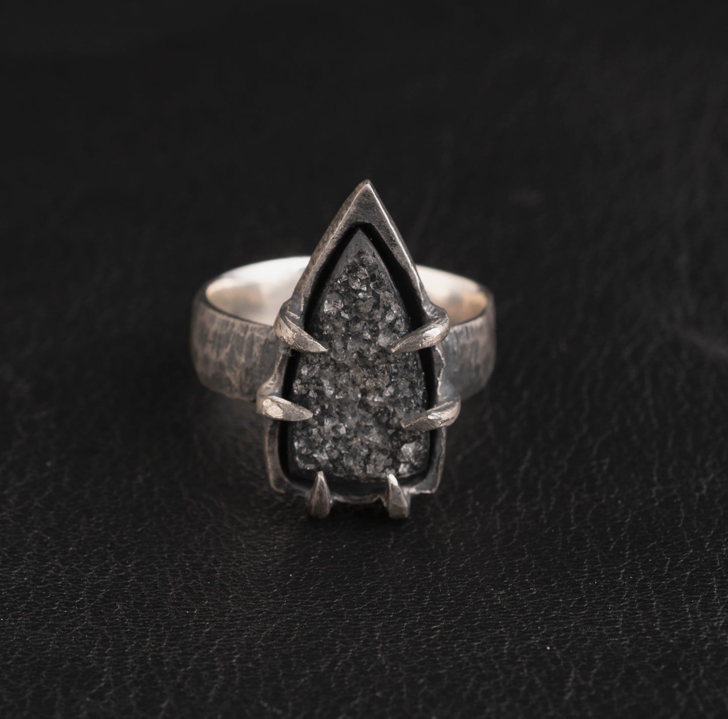 Able Ring // Onyx Druzy
