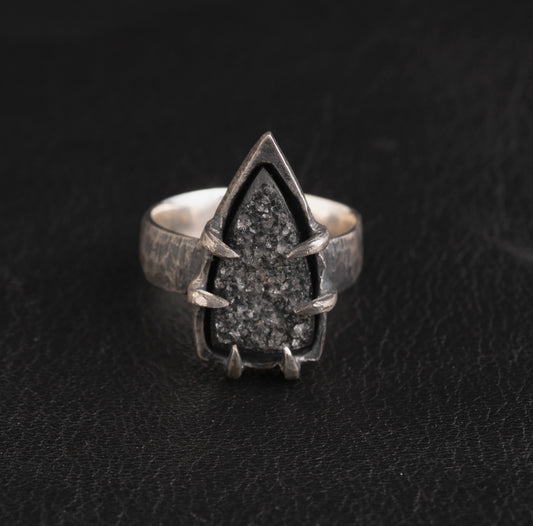 Able Ring // Onyx Druzy