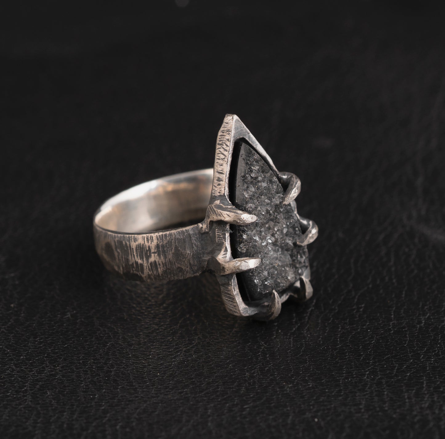 Able Ring // Onyx Druzy