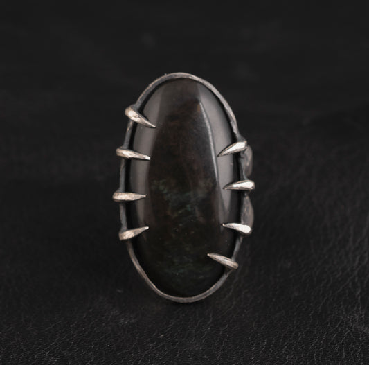 Magnolia Ring // Rainbow Obsidian