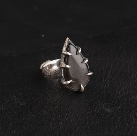 Destruction Ring // Silver Sheen Obsidian