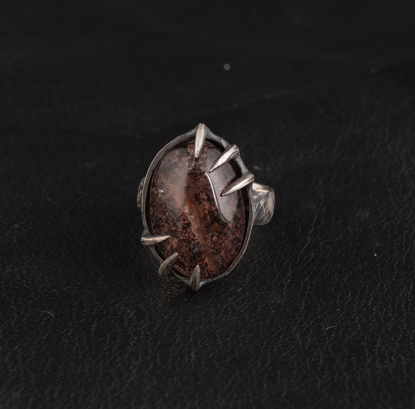 Hex Ring // Garden Quartz // Lodolite