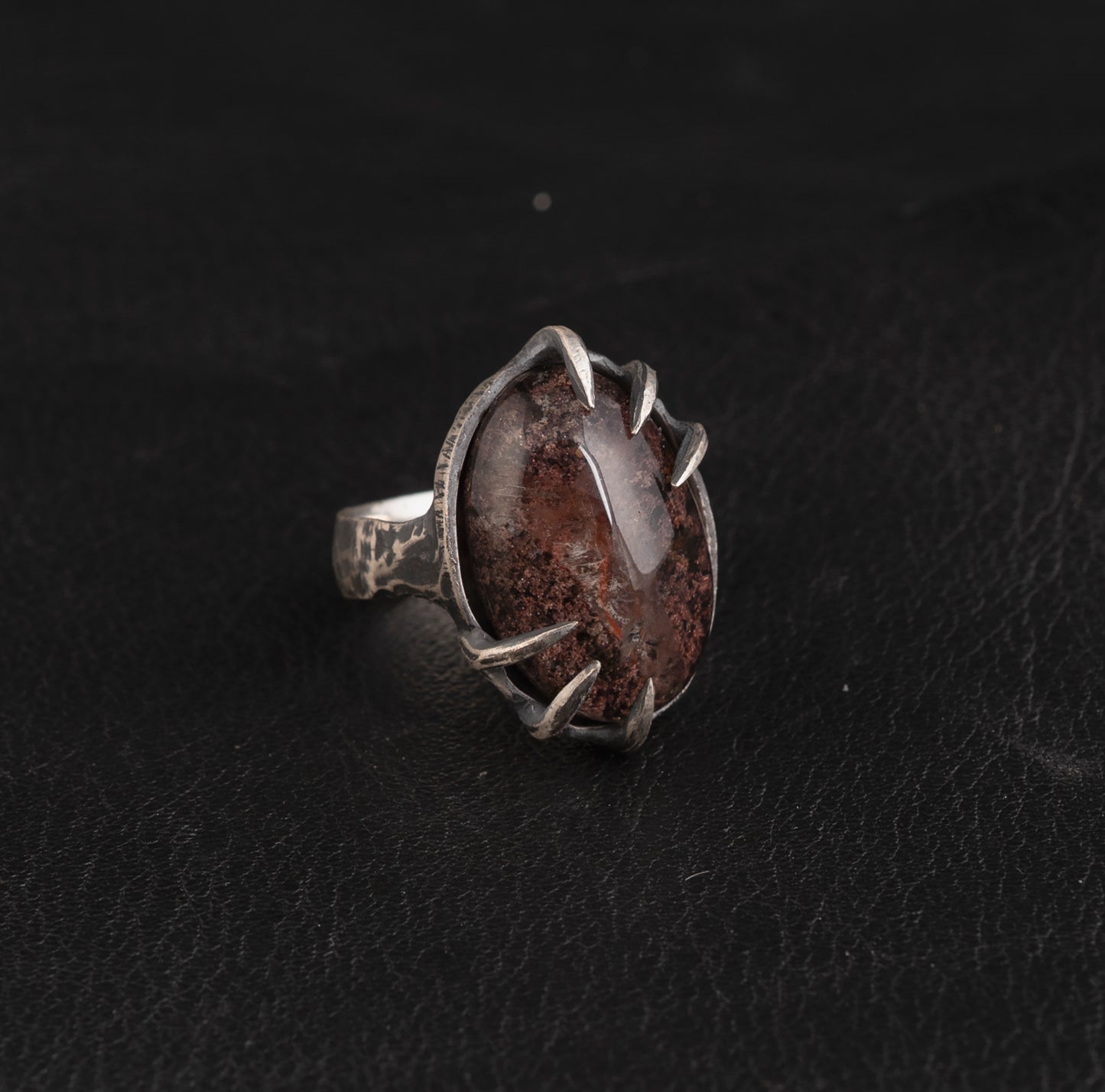 Hex Ring // Garden Quartz // Lodolite