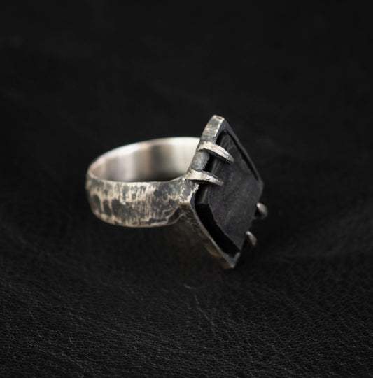 Clean Ring // Onyx Druzy