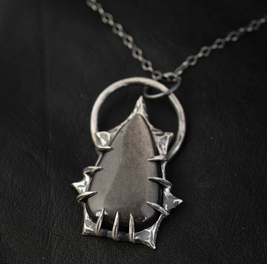 Shade Necklace // Silver Sheen Obsidian