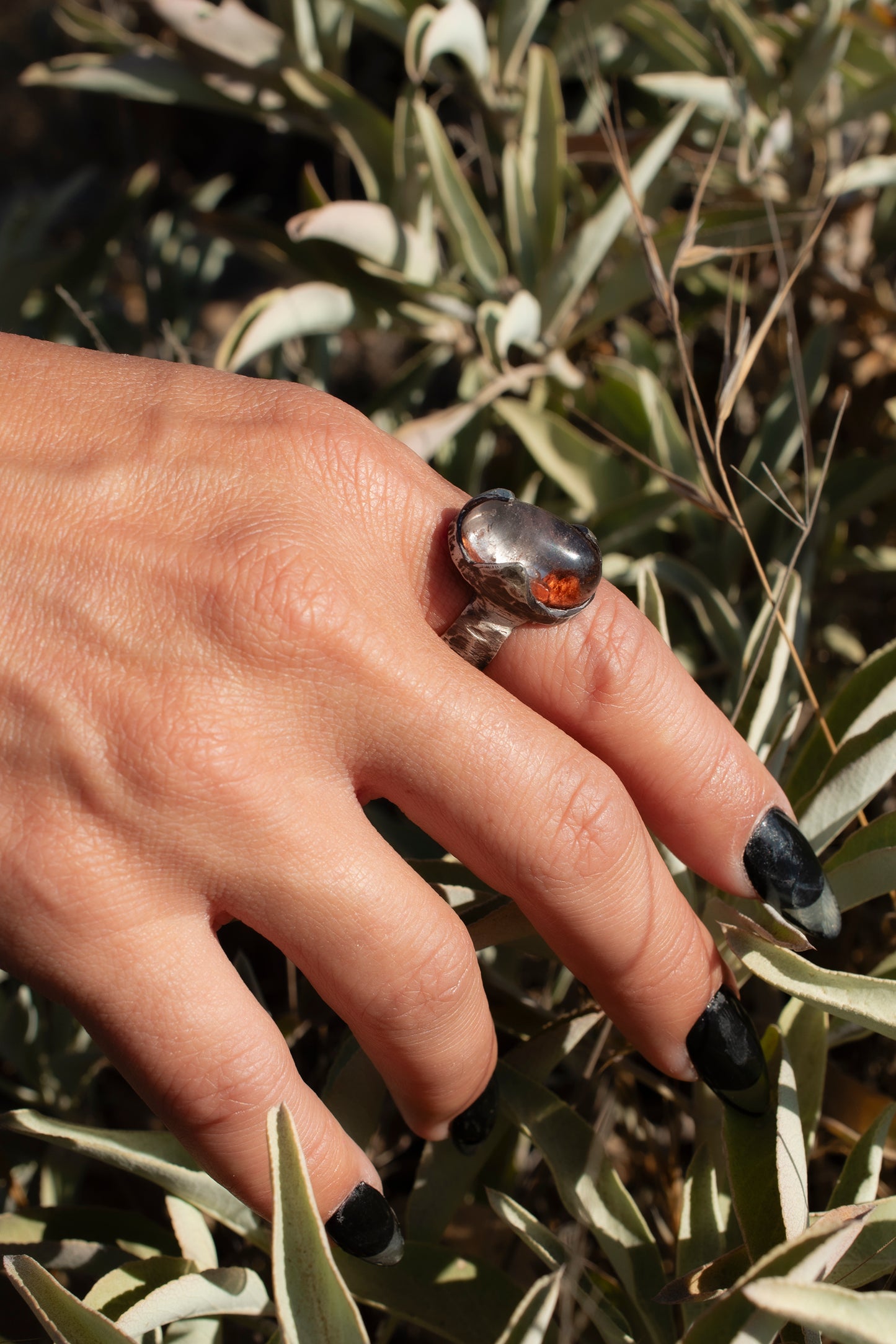 Hollow Ring // Garden Quartz // Lodolite