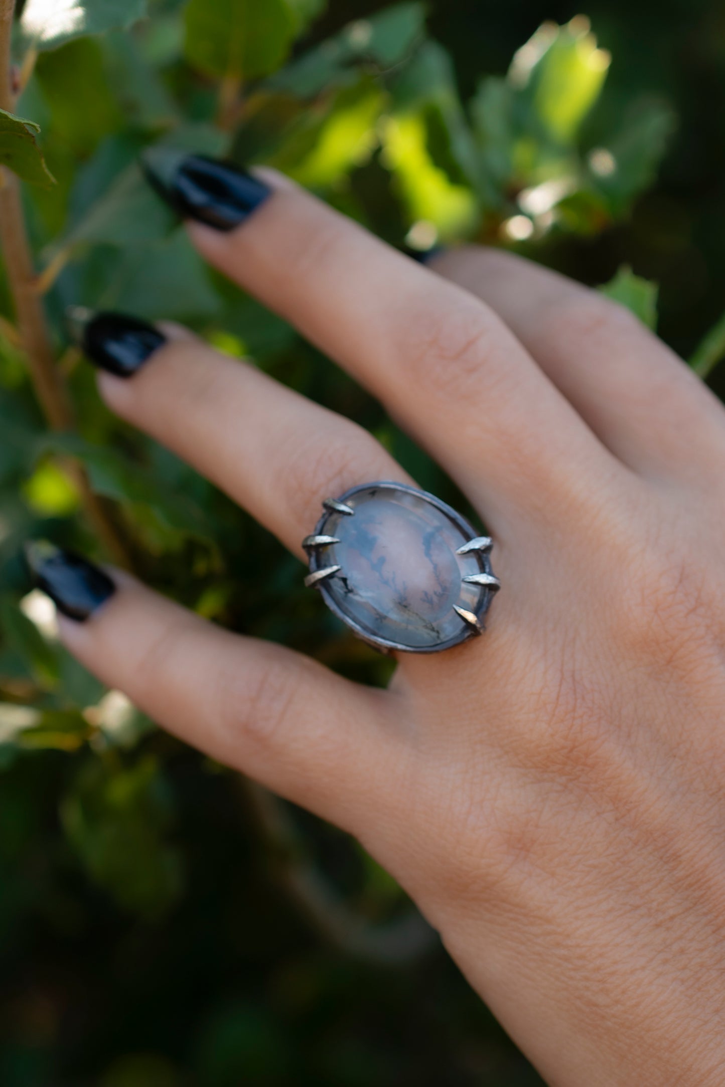 Through My Chest  Ring // Dendritic Quartz