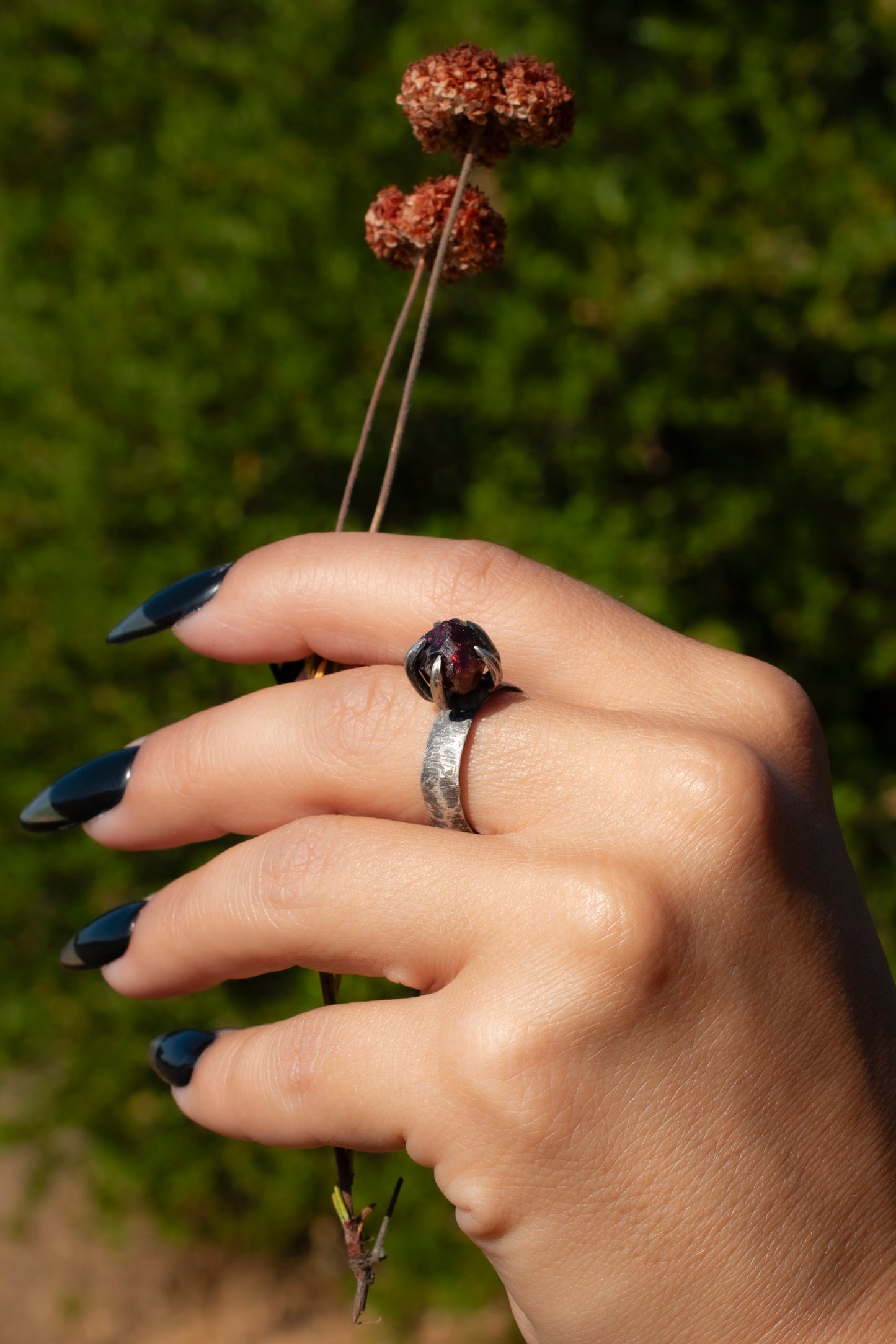 Bones II Ring // Garnet