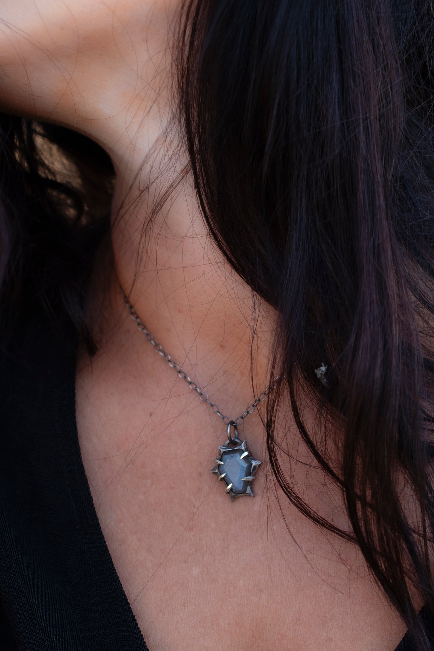Living Bridge Necklace // Grey Moonstone
