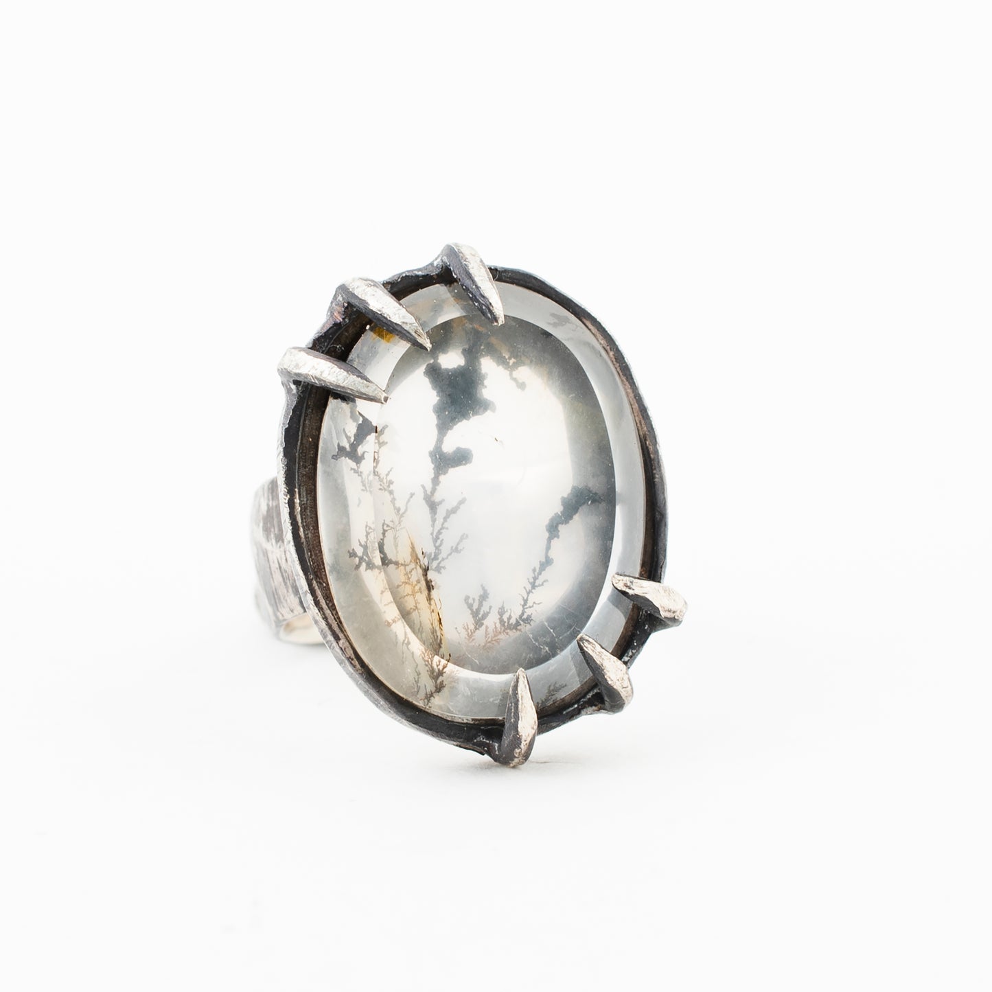 Through My Chest  Ring // Dendritic Quartz