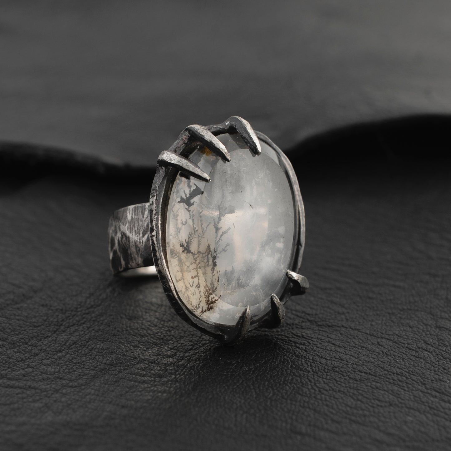 Through My Chest  Ring // Dendritic Quartz