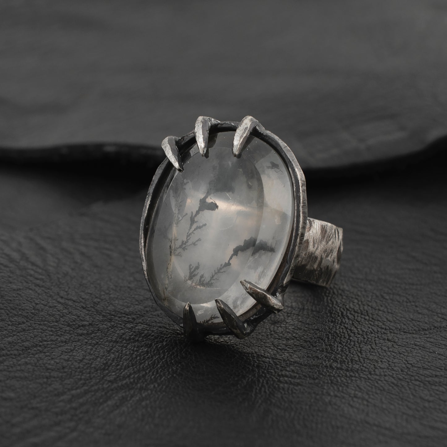 Through My Chest  Ring // Dendritic Quartz