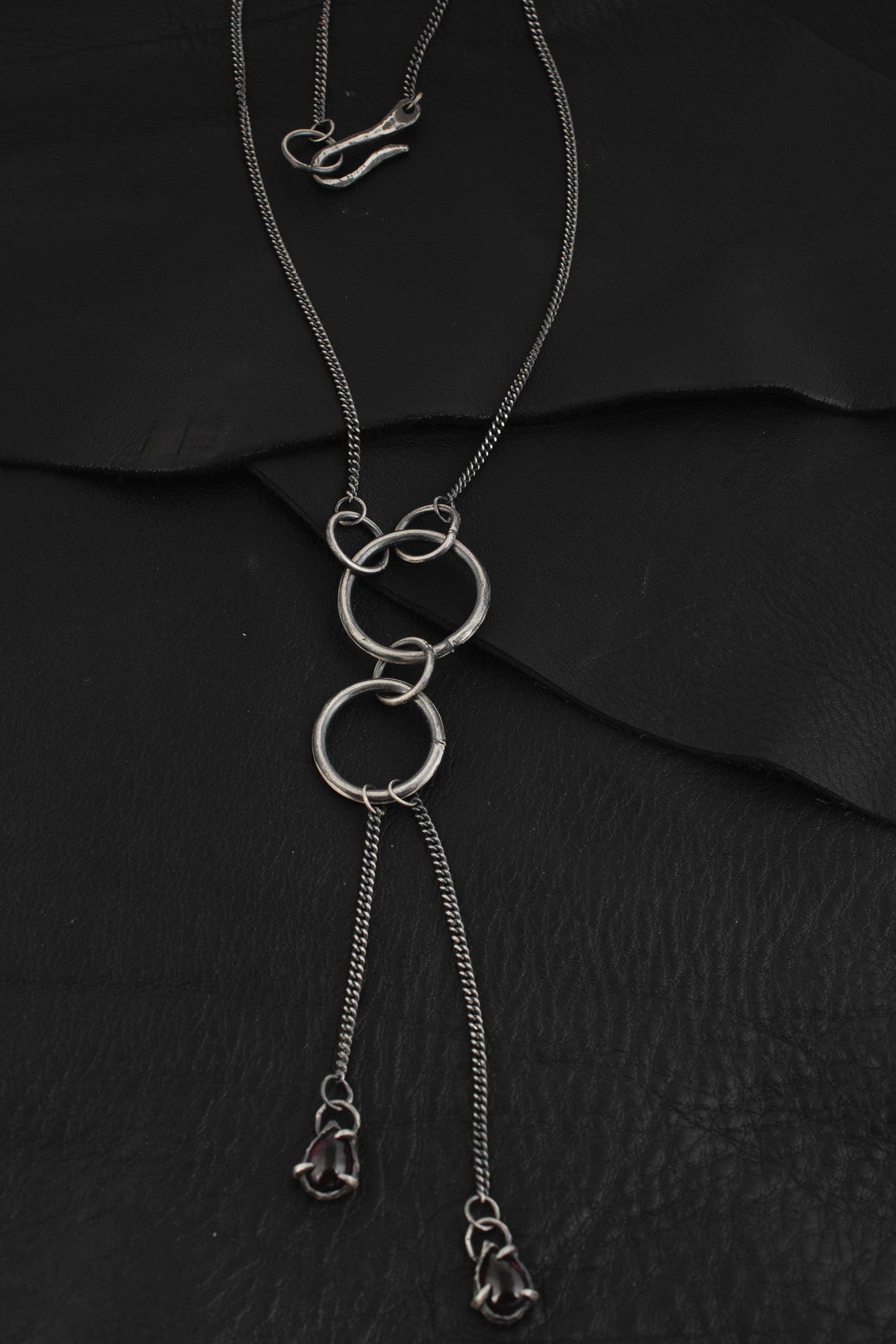 Many Chains Necklace // Garnet