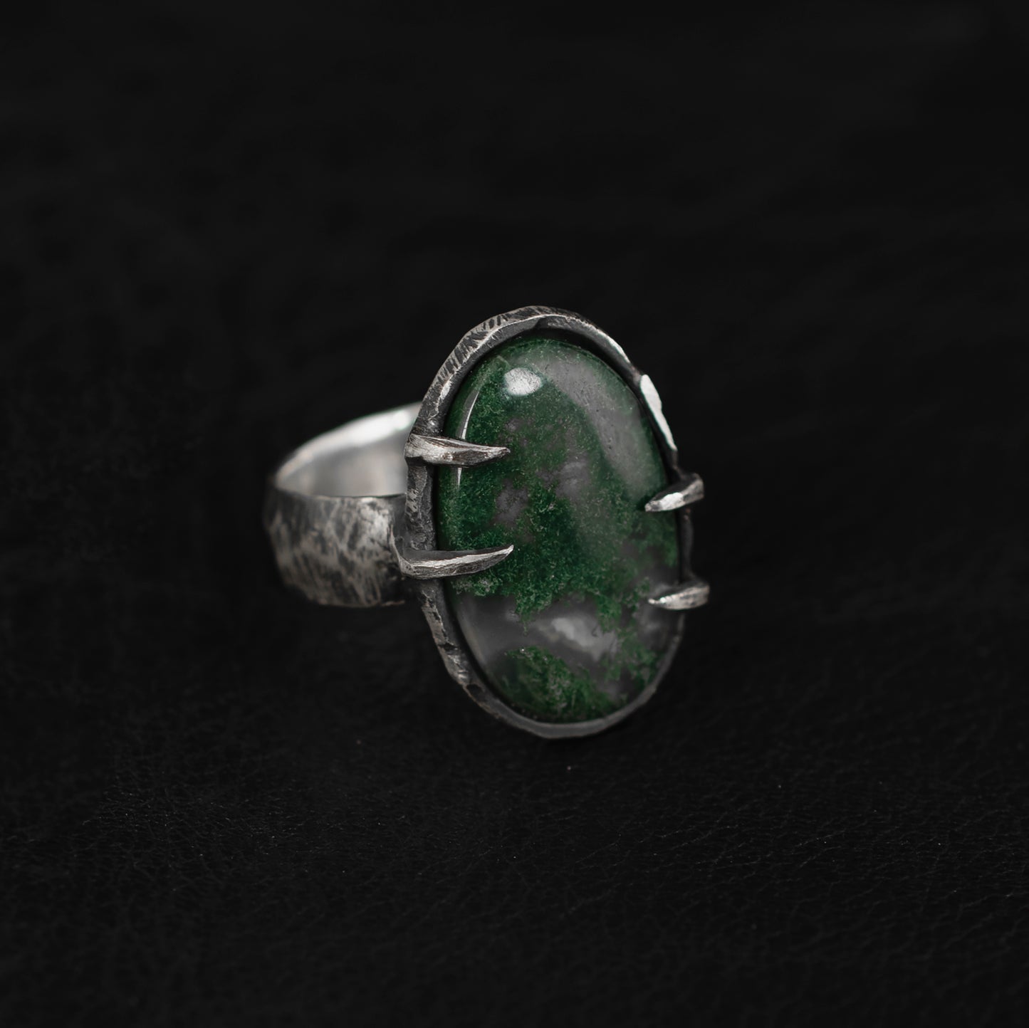 Lesser Form Ring // Moss Agate