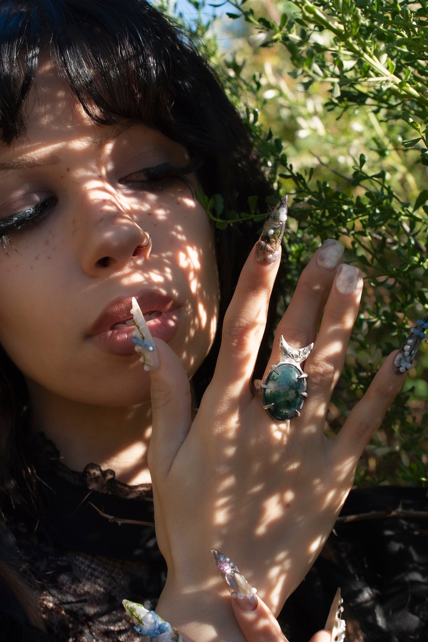 Tedium Ring // Moss Agate