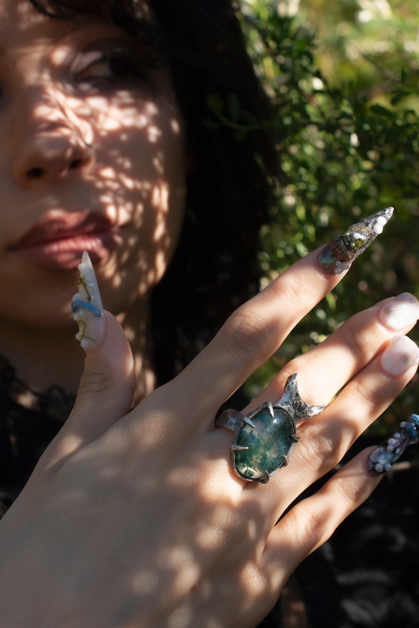 Tedium Ring // Moss Agate