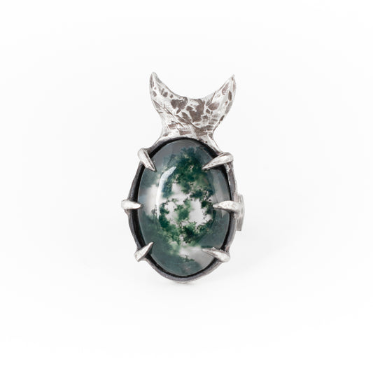 Tedium Ring // Moss Agate