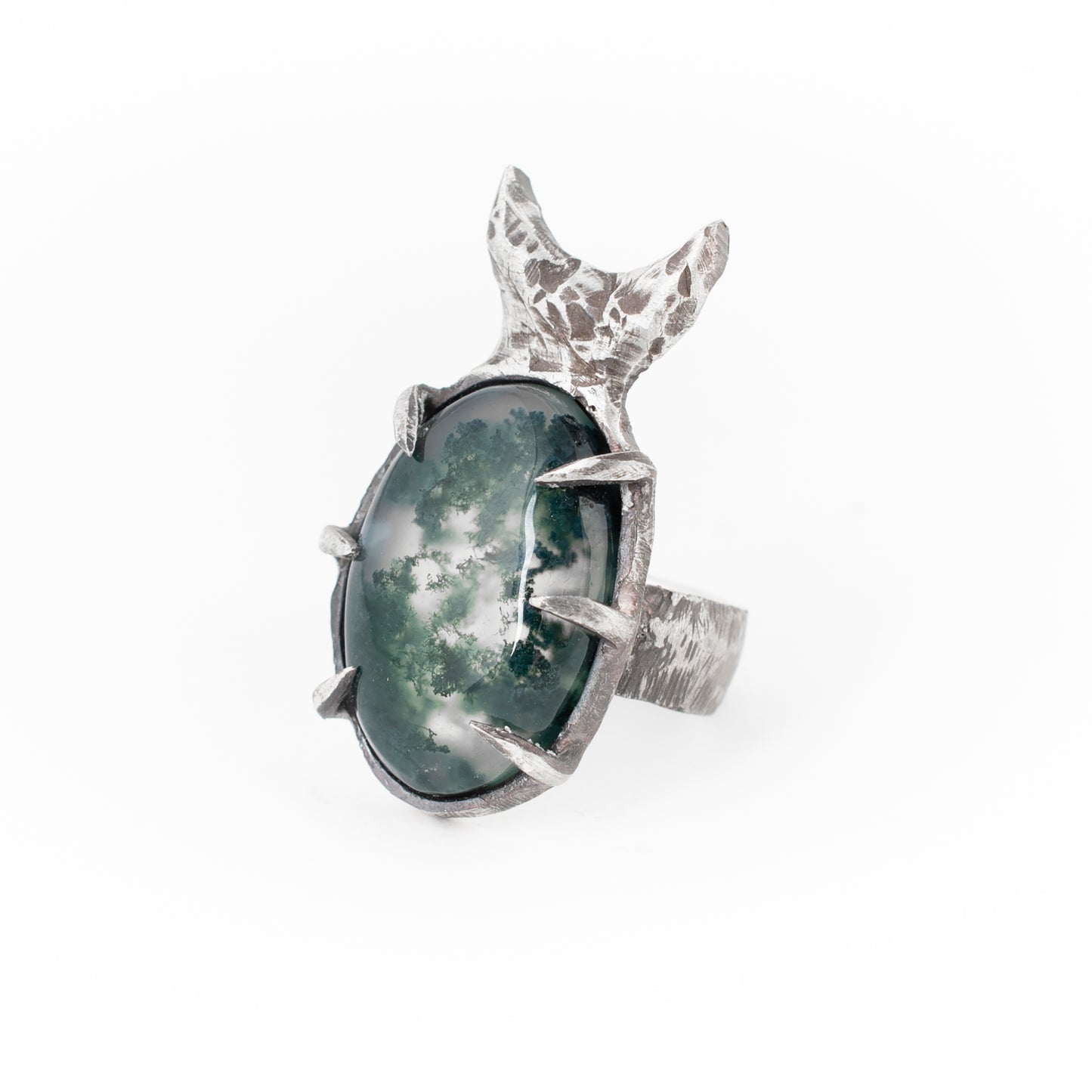 Tedium Ring // Moss Agate