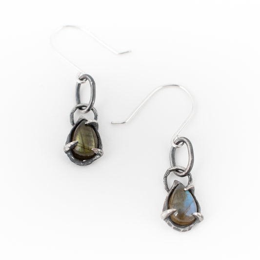 Short Tear Earring // Labradorite