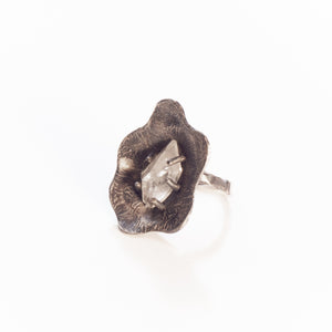 Botanic Crystal Ring // Quartz with Pyrite